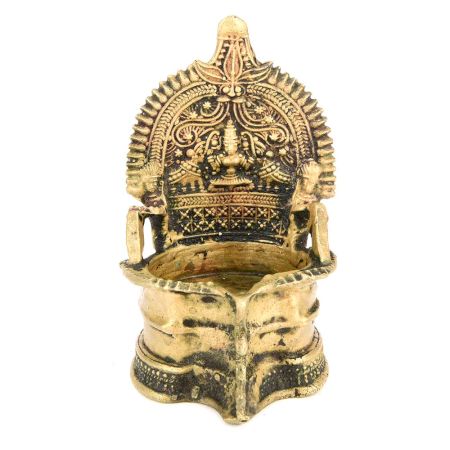Brass Kamakshi Religious Hindu Goddess Laxmi Diwali Puja Temple Diya Oil Lamp